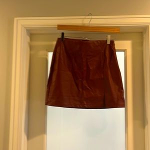 Cute red pleather mini skirt, size S